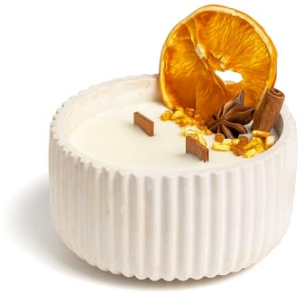 Atuvela – Vela Aromática Canela y Naranja de Cera de Soja con Mecha de Madera de Haya | Hecha a Mano en España | Perfume Cálido para Casa, Relax y Regalo