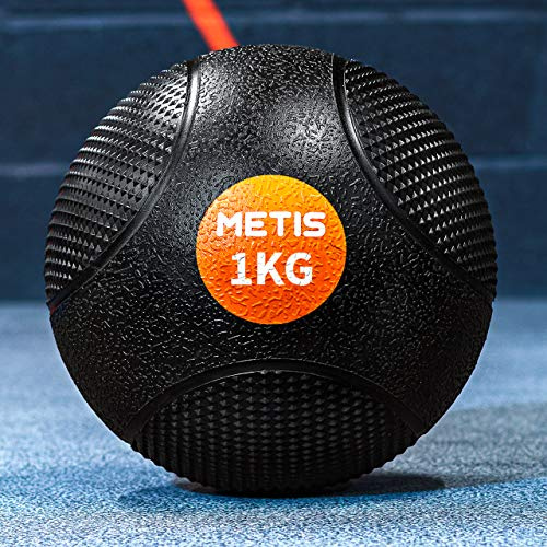 METIS Balón Medicinal– 1kg - 10kg | Pelota Lastrada para Ejercicio en Casa o en el Gimnasio - Slam Balls – Alto Agarre | Material Fitness, Yoga y Pilates