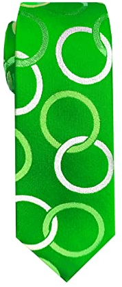 Remo Sartori - Schmale Damen-Krawatte aus Seide mit Kreis, hergestellt in Italien, grün, Einheitsgröße