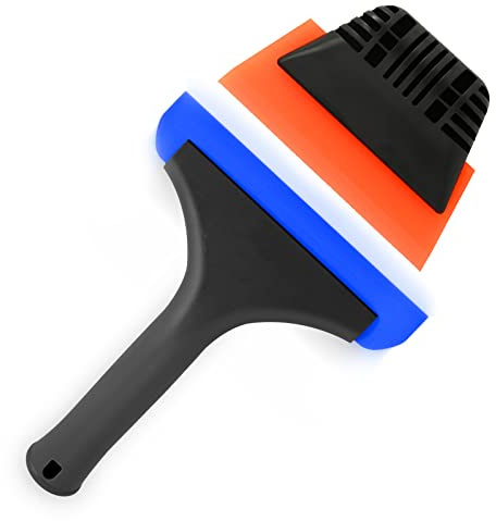 EHDIS Silikonfönsteravdragare sats med avdragare, 15 cm och 15 cm, vindrutsavdragare bil, mjuk med silikonläpp, för dusch, fönster, glas, bilfönster, fönstertint kit, blå + orange