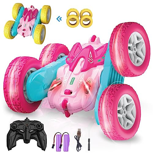 seveclotree Coche Teledirigido,360 ° Doble Giro 2.4GHz RC Radio Control Coches de Juguete,Juguete para Niños Niñas de 4 6 8 9 12 Años