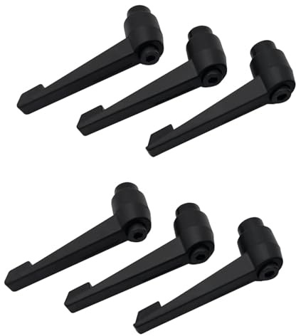 SHULLIN 6 unidades M8 ajustable palanca de sujeción mango rosca interior palanca ajustable negro manijas de máquina metal rosca exterior botones para máquinas de soldadura equipos de presión (M8)