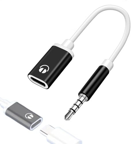 Adapter för hörlursuttag – 3,5 mm USB C till Aux Audio Dongle kabelsladd | Hörlurar bilstereosladd | uttag hona hörlursadapter | Typ-C-omvandlare hörlursadapter för förbättrad ljudkvalitet