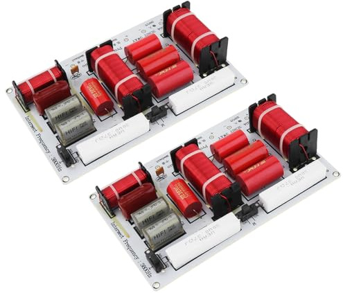 DriSentri Lot de 2 filtres croisés à 3 voies pour haut-parleur, système de haut-parleurs à 3 voies 350 W