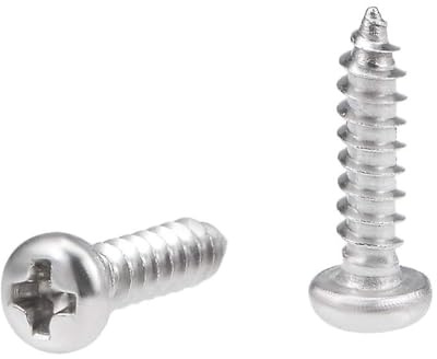 TA-VIGOR 50Pcs Self Tapping Screws, M3 Phillips Pan Head Screw, 12mm Round Head Tapping Screws, 316 Stainless Steel Machine Wood Fasteners Bolts for Wood, Drywall, Furniture, Repairing