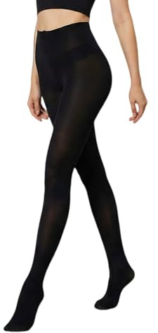 Malustar Women's 60 Denier Opaque Tights (S-M, Black)