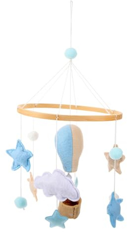 CVUTOVO Móvil de Cuna de Fieltrpara Bebés Decoración de Habitación Infantil con y Globos Accesorio Colgante para Cuna de Niña para Estimulación Visual y Coordinación Mano