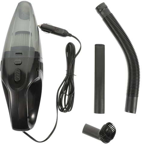 Ipetboom Aspirapolvere Portatile per Auto Nero in Abs Potente Aspirazione e Impugnatura Antiscivolo, per Pulizia Umido e Secco in Auto