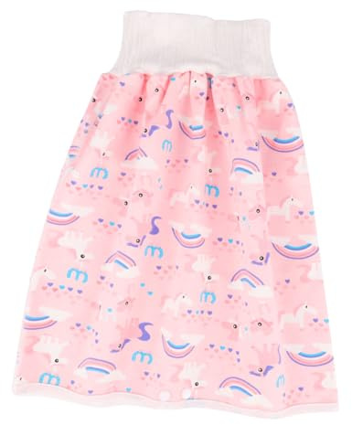 BRIGHTFUFU Culottes de Couches Taille Haute Imperméables pour Bébés 0-4 Ans, Jupe-couche Anti-fuites, Confortables et Écologiques, Entraînement la Propreté, Couleur Rose, Paquet