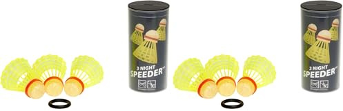 Speedminton Speedertube Night Volant de Badminton Sports, Jaune/Rouge, Taille Unique