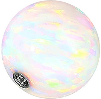 PIERCINGLINE Universelle Schraubkugel mit Gewinde SYNTH. OPAL Piercing Aufsätze Kugel Ersatz Weiß 3 x 1,2 mm