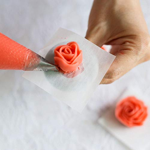 EORTA 1500 Pcs Flower Lifter Paper Cream Piping Paper Disposable Piping Flower Transfer Wax Paper Cake Frosting/Icing/Sugar Sheets for Cake Dessert Pastry Decoration, 3 Sizes