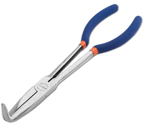 WISEPRO 11 Inch Extra Long Reach Needle Nose Pliers, 90° Angle for Wire Processing, Home Repairing
