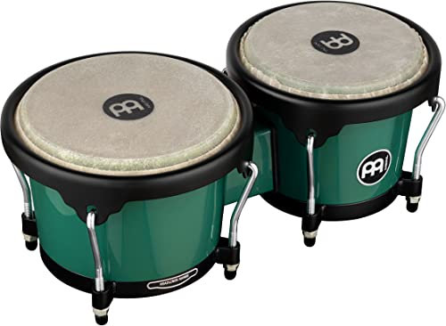 Meinl Percussion Bongos Journey Series - 2 Handtrommeln mit 6,5 und 7,5 Zoll - inkl. Stimmschlüssel - ABS Kunststoff, Grün (HB50FG)