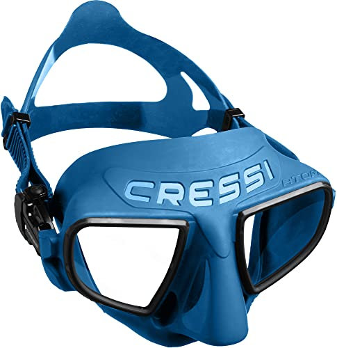 Cressi Atom, blaues Metall/Schwarz, klare Gläser