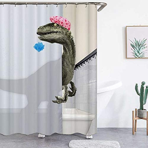 Iunipusy Dinosaurier Duschvorhang Wasserdicht Bad Vorhang Dusche Zubehör, Schimmelresistent und Wasserdicht, 180x180cm