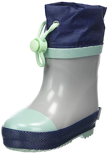 Playshoes Gummistiefel Halbschaft Gefüttert, Botas de Lluvia Unisex niños, Gris, 25 EU