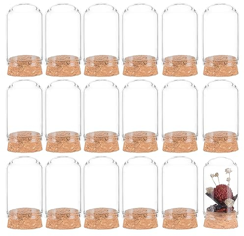 BENECREAT 30 Pack 20ml Glass Jars Bottles, Glass Display Cloche Dome Decoration Bottles (50x30mm) with Cork Stoppers for Party Favors, Arts Projects, Home Decoration