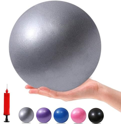 XIECCX Mini Yoga Balls 6 Inch Exercise Pilates Therapy Balance Bender Ball Barre Equipment for Home Stability Squishy Training with Pump(Grey)