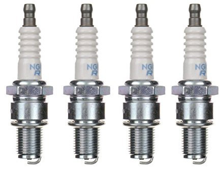 4x Zündkerze BR9ES Langgewinde passend für ATU, CPI, Generic, Keeway, Sachs, Yamaha, MBK 50 – 2-Takt Roller Moped Zündkerzen Set – 4 Stück