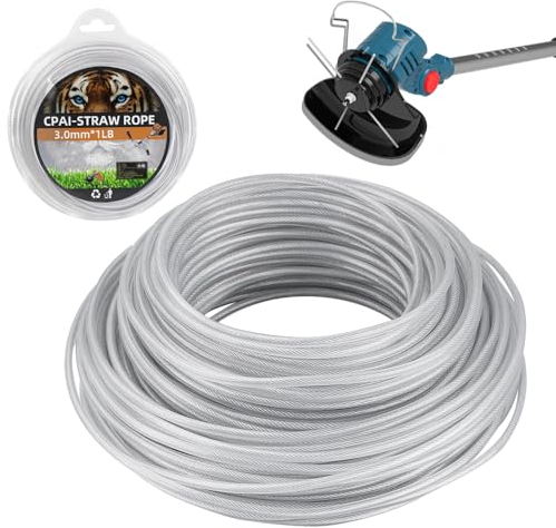 AVCXEC Fil Coupe Bordure en Acier 3 mm x 41 m, Ligne de Trimmer Strimmer Fil Dacier, Fil Coupe Bordure Bobine de Fil Debroussailleuse en Acier, Coupe Dherbe Ligne de Coupe