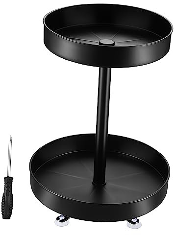 LABRIMP Estante Giratorio Para Condimentos 12 y 10 Bordes Elevados Plástico Resistente Organizador De Especias Para Cocina Hogar Restaurante Juego De 1 Unidad