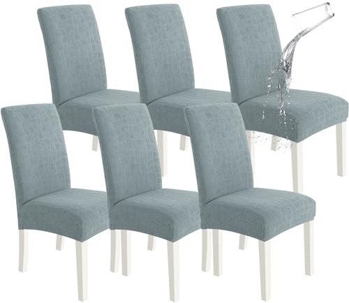 Ystyle Stolöverdrag 6 Stycken, Stretch Stolskydd Matstolsöverdrag, Elastiskt överdrag För Modern Matstol, Avtagbart Tvättbart Stolsöverdrag, Stol Skydd För dekorativa matstolar, gråblå