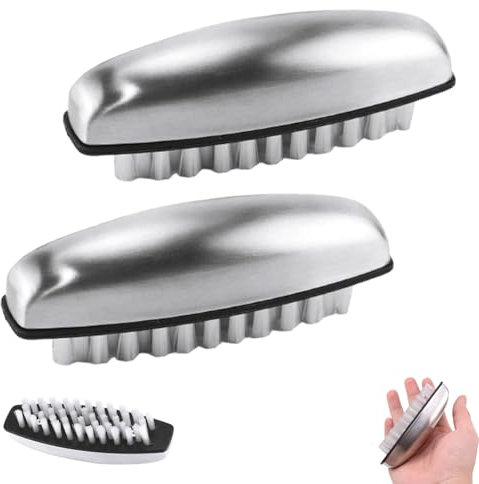 2 Pezzi Spazzola Per Unghie Spazzolino per Unghie Mani Inox Kit Lavaggio Di Mani Spazzolino per Unghie dei Piedi, la Pulizia di Mani, Unghie