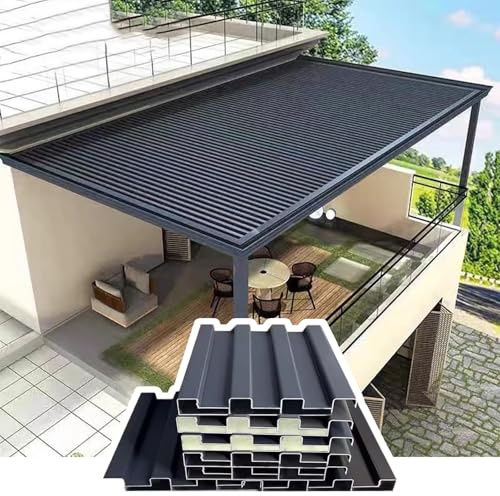 ZSPINJIA Metal Roofing Panel, Aluminum Ceiling Panels Tin Roof with Polycarbonate Aluminum, Various All-Weather Cladding of Metal for Patio Sun Room Building(W-2.7m/106.3in,L- 3.2m/125