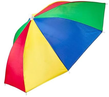 YANGWEN Umbrella Hat, Mini Foldable Parasol Hat Outdoor Sun Rain Protection with Elastic Bands For Golf Camping Beach Activities Fishing Hats Headwear