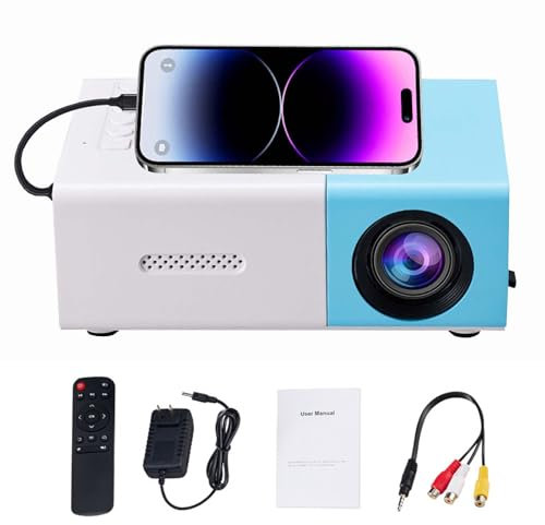VABOO Mini Projector, Portable 1080P Home Movie Theater Small Video Phone Projector Movie Projector for Outdoor Indoor Compatible with Android/Laptop/Phone/TV