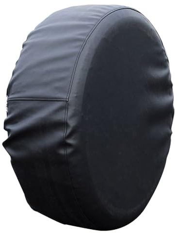 Hoypeyfiy 31-33 Inch PVC Leather Spare Tire Cover, Black Weatherproof Universal Spare Wheel Protector Compatible with Jeep, Trailer, RV, SUV, Truck and Camper