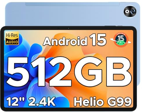 DOOGEE T40 PRO Android 15 Tablet 12 Zoll Helio G99, 20GB RAM 512GB ROM(2TB TF), 4G LTE,10800mAh Akku, 2.4K Display Tablet mit SIM Card Slot, 16MP+8MP 4G Dual SIM/5G WiFi/GPS/Widevine L1