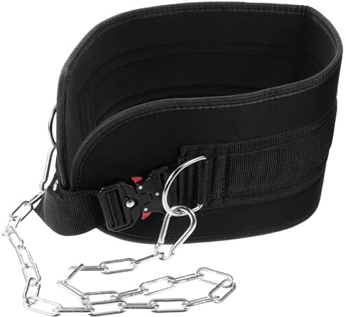 Verstellbarer Gewichthebergürtel mit Kette, Schwarz, für Training