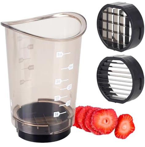DONGKER Vaso Cortador de Frutas, 1 Pieza. Cortador Creativo de Fresas/plátanos, Cortador de Frutas Desmontable con Placa de presión para Verduras, Ensalada de Frutas, Huevos, Uvas, ayudante de Cocina