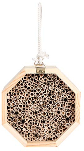 Casetta per api in legno, Casetta per api in muratore Alveare per insetti in legno Hotel Habitat per api esagonali Riparo pensile per esterni Insetti impollinatori selvatici