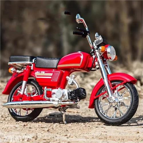 TYNBV Modelo de Coleccionable Modelo De Motocicleta Motocross A Escala 1/12, Juguete Colección, Regalo, Fundición A Presión Estática para Honda JiaLing JH-70(Rosso)