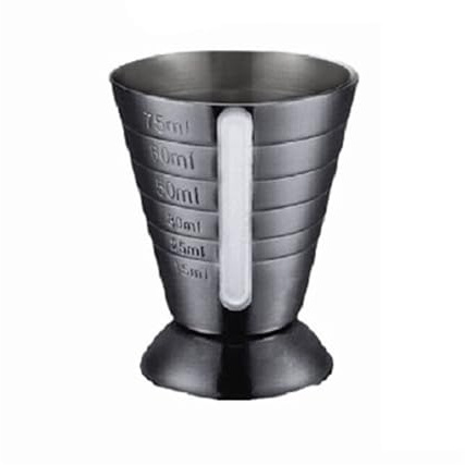 Dosatore Cocktail 15-25-30-50-60-75ml Misurino trasparente Jigger Strumenti Bar Misura Cocktail(Black)