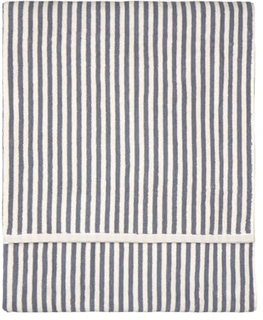 Yard Hebden Striped Cotton Terry Bath Sheet (Mineral Blue, 100 x 150 cm) | Generously sized 100% cotton terry, soft and absorbent, offering comfortable coverage after baths and showers