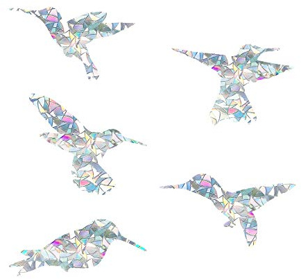 EACILLES Large Hummingbird Static Window Clings Anti Collision Window Decals for Bird Strikes, Glass Awareness Stickers, Stop Birds Flying into Windows, Set of 20