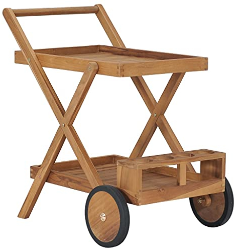 vidaXL Tea Trolley Solid Teak Wood