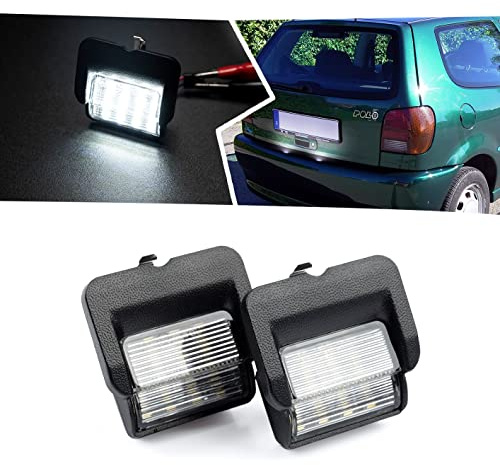 njssjd 2 luces LED para matrícula de V'W P-olo 6N 1994 1995 1996 1997 1998 1999 xenón blanco LED Tag Lámparas Canbus sin errores