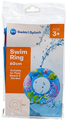 Swim & Splash Kids' Swimming Ring, 60cm, Sea Life Design, Ages 3+, for Pool Beach Garden