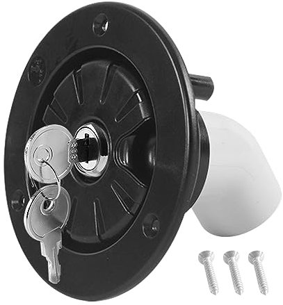 JNNJ Bouchon De Réservoir D'eau Pour Camping-Car, Bouchon De Remplissage D'eau Avec Verrouillage Par Gravité, Bouchon De Réservoir D'eau Pour Camping-Car Avec Clé, Pour Camping-Cars(Noir)