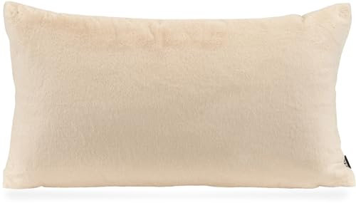 H.O.C.K. Plushy Kissen inkl. Füllung 45x45cm Fake Fur Fellkissen Größen (70x40cm, Natur)
