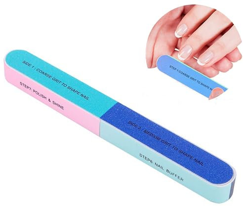 QSLKI Blocco lucidante a 7 vie per unghie,Lima Professionale per Unghie, Doppia Faccia Lavabile Smeriglio Manicure Utensili per Chiodo Lucidatura & Messa in Piega