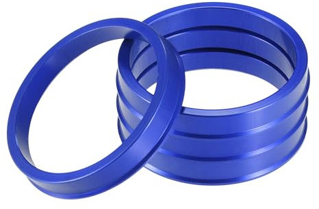 A ABSOPRO anellos centrici per cerchi auto OD 65.1mm a ID 57.1mm anellos centrici per cerchi in lega di alluminio blu (Set di 4)