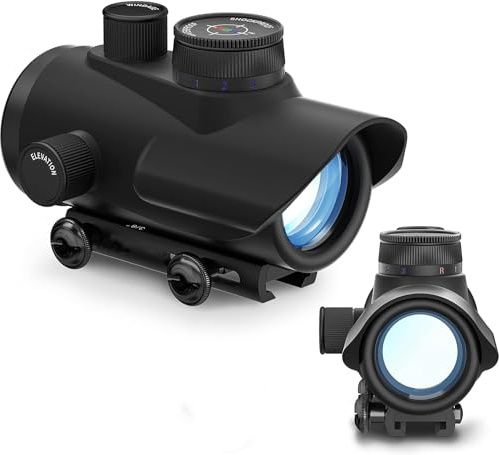 KinZon Viseur Point Rouge, Lunette de visée pour Carabine Optique 30mm Rouge Vert, Réglages de luminosité avec 22mm/11mm Weaver Picatinny Rail Mount, Chasse Airsoft