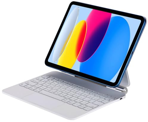 Magiskt tangentbordsfodral för iPad 10:e generationen/iPad (A16) 11:e generationen, trådlöst Bluetooth-tangentbordsskydd, styrplatta tangentbordsfodral med magnetiskt stativ