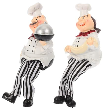 TOPBATHY Decoración Resina Cocina Figuras Chef Kit Accesorios Decoración Hogar Artesanal